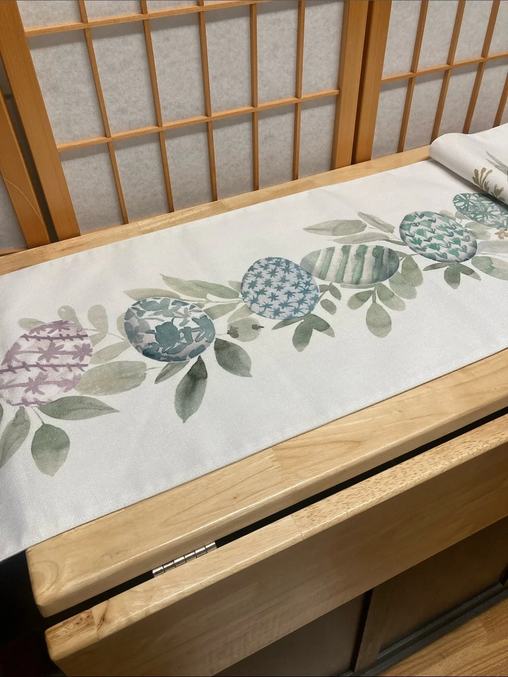 The Farmhouse Rachel Ashwell Easter Eggs Table Runner Watercolor Spring Sparkle